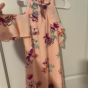 Candie's Asymmetrical Floral Dress in Pink and Purple